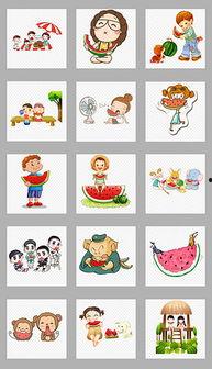 吃瓜绘画模板图片大全,趣味横生的视觉盛宴